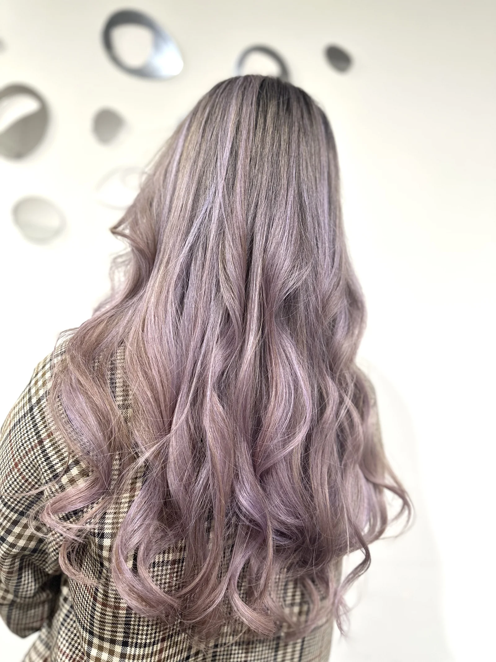 Lilac lavender long wavy hair